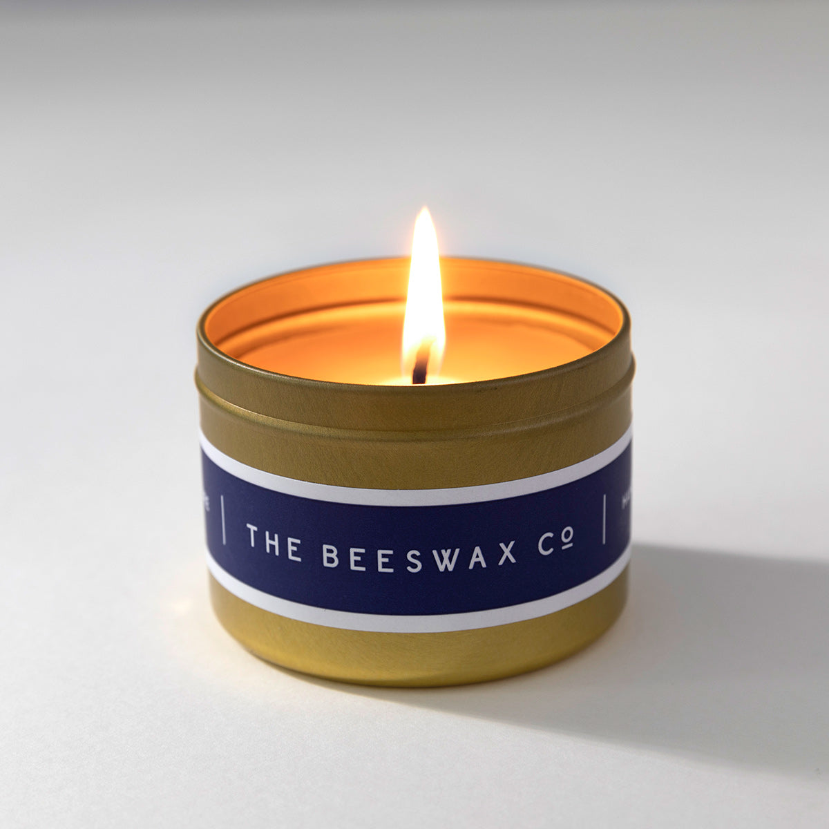 burning beeswax candle