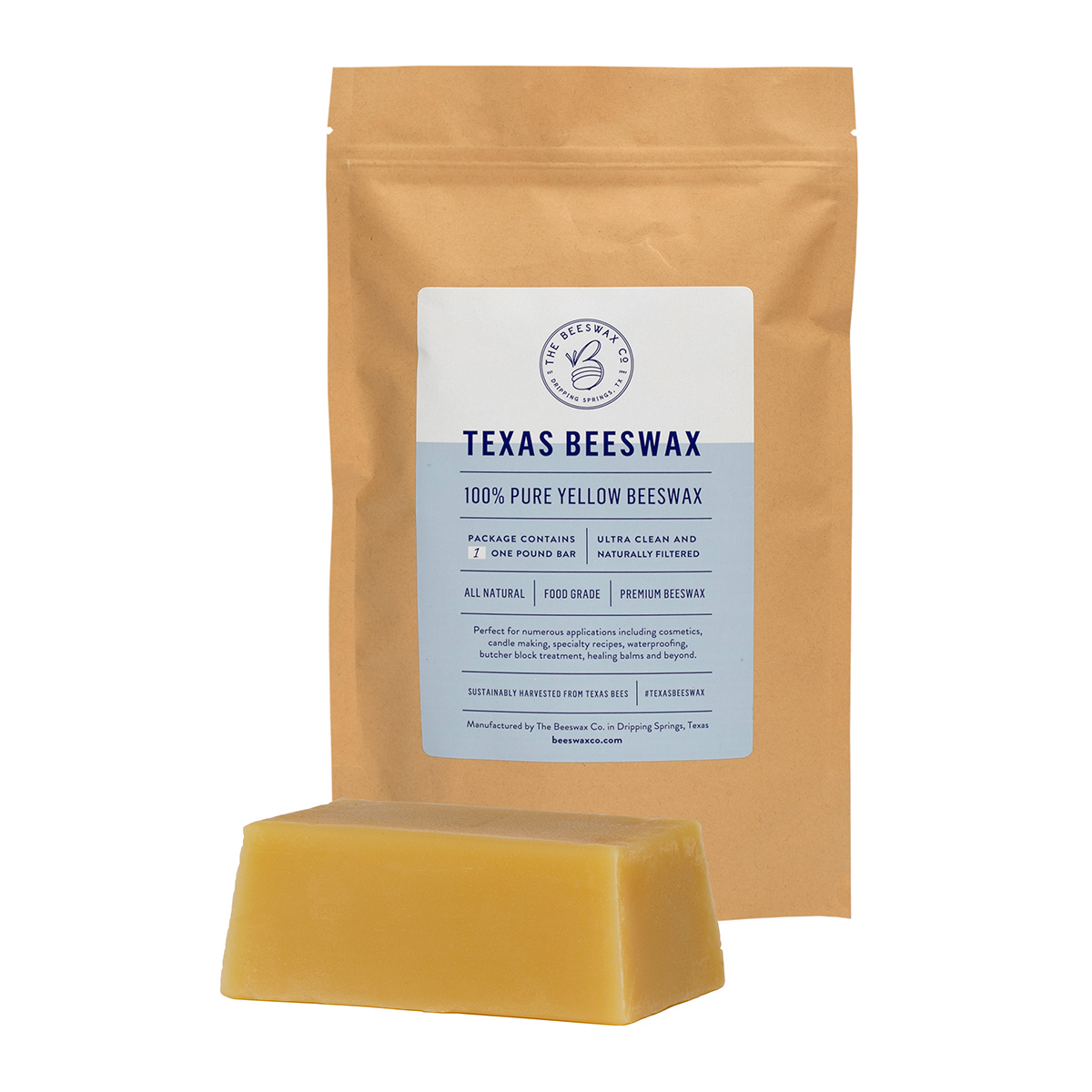 One-Pound Beeswax Block 