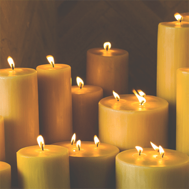 burning beeswax candles